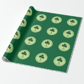 Papier Cadeau Elégant Happy St Patrick's Day Clover vert (Déroulé)