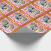 Papier Cadeau Élégant Heureuse Sainte-Valentin de coeur rose élé (Coin)