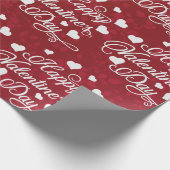 Papier Cadeau Élégant Heureuse Sainte-Valentin rouge Parties sci (Coin)