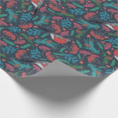 Papier Cadeau Elégant hiver Pine Boughs & Robins (Coin)