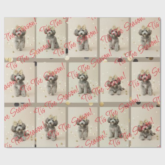 Papier Cadeau Elegant Holiday Pup Wrapping Paper (Customizable) (Plat)