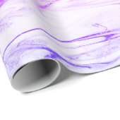 Papier Cadeau Élégant holographe moderne en marbre blanc (Coin rond)