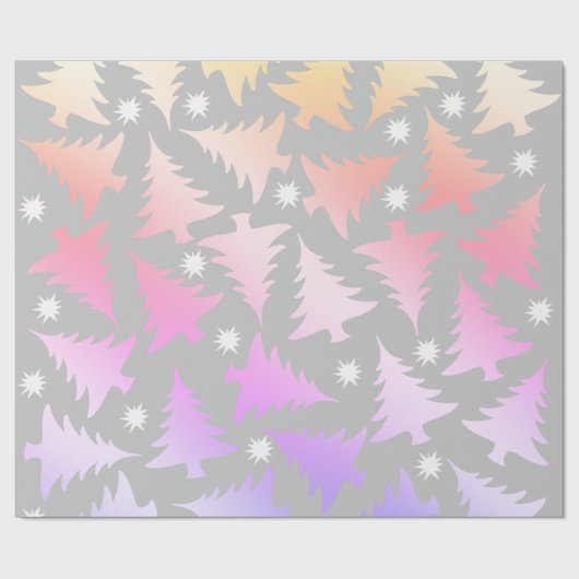 Papier Cadeau Élégant holographe motif de sapin de Noël (Plat)