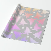Papier Cadeau Élégant holographe motif de sapin de Noël (Déroulé)