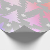 Papier Cadeau Élégant holographe motif de sapin de Noël (Coin)