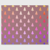 Papier Cadeau Élégant holographe motif de sapin de Noël (Plat)