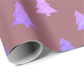 Papier Cadeau Élégant holographe motif de sapin de Noël (Coin rond)