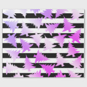 Papier Cadeau Élégant holographe motif de sapin de Noël (Plat)