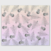 Papier Cadeau Élégant holographique & argent Motif de Noël (Plat)