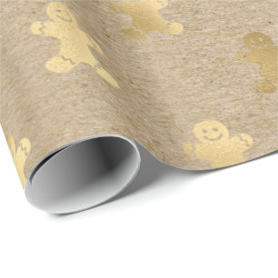 Papier Cadeau Élégant homme motif de pain d'épices de Noël e