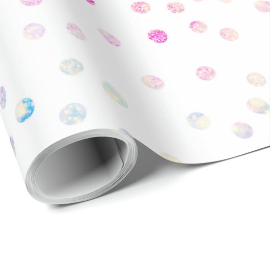 Papier Cadeau Elégant Iridescente Parties scintillant points Des (Coin rond)