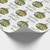 Papier Cadeau Élégant Jaune Vert Noël Festive Bauble (Coin)