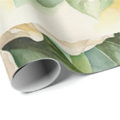 Papier Cadeau Elégant Joyeux 50e anniversaire Floral Nom Script (Coin rond)