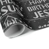 Papier Cadeau Élégant Joyeux Noël chrétien Religieux (Coin rond)