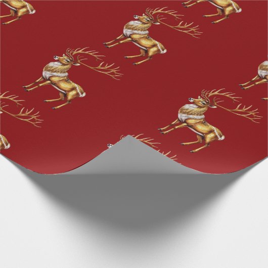 Papier Cadeau Élégant Joyeux Noël Or Moose xmas festif pa (Coin)