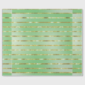 Papier Cadeau Élégant Joyeux Noël Vert Or (Plat)