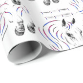 Papier Cadeau Élégant Jumper Horse (Coin rond)