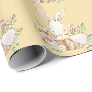 Papier Cadeau Elégant lapin lapin Baby shower jaune
