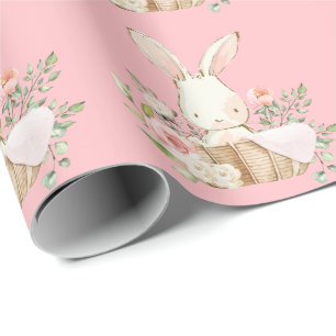 Papier Cadeau Elégant lapin lapin Baby shower rose