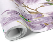Papier Cadeau Elegant Lavender Bloom Wrapping Paper Roll (Coin rond)