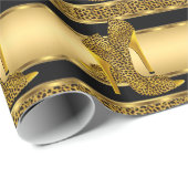 Papier Cadeau Élégant Leopard Or High Heel Chaussures Animal 2 (Coin rond)
