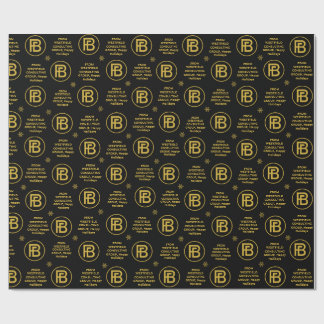 Papier Cadeau Élégant logo d'entreprise Holiday Black & Gold Lux