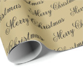 Papier Cadeau Élégant Luxe Gold Script Joyeux Noël (Coin rond)