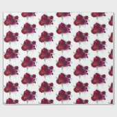 Papier Cadeau Elegant Magenta Rose Floral Bouquet (Plat)