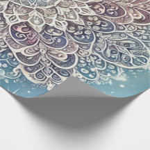 Élégant Mandala de flocon de neige en teintes givr