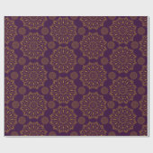 Papier Cadeau Élégant mandala motif en or violet diwali (Plat)