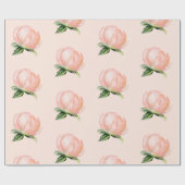 Papier Cadeau Élégant Mariage d'aquarelle couleur rose pâle (Plat)