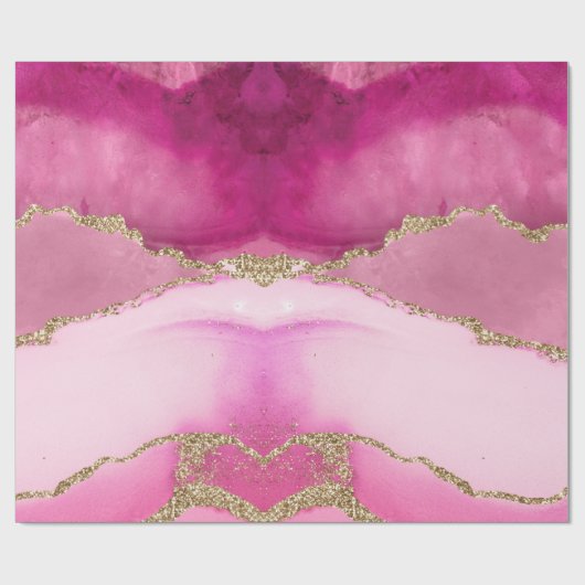 Papier Cadeau Élégant Mariage en pierre d'âge rose or (Plat)