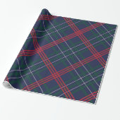 Papier Cadeau Elégant Marine Rouge Vert Tartan Plaid Holiday (Déroulé)