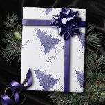 Papier Cadeau Elegant Merry Christmas | Charming Lavender Purple<br><div class="desc">Tis the season to entertain! Lovely soft, shabby chic pastel lavender and sweet lilac purple palette abstract tree and hand-lettered "Merry Christmas" script holiday party, hosting, and gifting accessories collection. This fun festive design features a whimsical sparkly Christmas tree with a frisky paint splatter enhanced with faux metallic glitter along...</div>