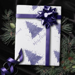 Papier Cadeau Elegant Merry Christmas | Charming Lavender Purple<br><div class="desc">C'est la saison pour se divertir ! Jolie douce, shabby chic lavande pastel et douce palette violette lilas arbre abstrait et lettré "Joyeux Noël" script fête, hébergement, et collection d'accessoires de cadeaux. Ce design festif et amusant présente un sapin de Noël brillant et fantaisiste avec un éclat de peinture frisky...</div>