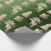 Papier Cadeau Élégant mignon rose or motif de Noël (Coin)