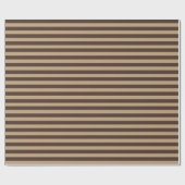 Papier Cadeau Élégant minimal Beige Brown rayures (Plat)