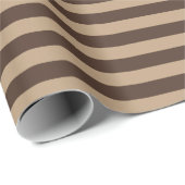 Papier Cadeau Élégant minimal Beige Brown rayures (Coin rond)