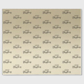 Papier Cadeau Élégant minimal or Noir Joyeux Noël   (Plat)