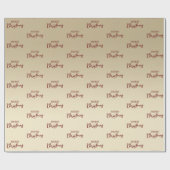 Papier Cadeau Élégant minimal or rouge Joyeux Noël  (Plat)