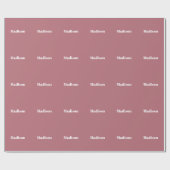 Papier Cadeau Élégant minimaliste Rose Gold Nom blanc (Plat)