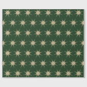 Papier Cadeau Élégant minimaliste Vert foncé Gold Starburst (Plat)