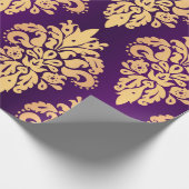 Papier Cadeau Élégant modèle de damas classique violet (Coin)
