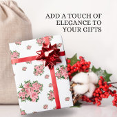 Papier Cadeau Élégant modèle rouge floral