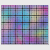 Papier Cadeau Elegant Modern Colorful Squares Tiles | (Plat)