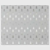 Papier Cadeau élégant moderne argent motif de Noël (Plat)