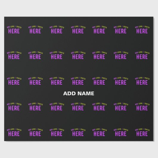 PAPIER CADEAU ÉLÉGANT MODERNE PERSONNALISABLE NOIR MARQUE VERIFI (Plat)