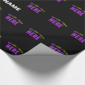 PAPIER CADEAU ÉLÉGANT MODERNE PERSONNALISABLE NOIR MARQUE VERIFI (Coin)