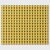 Papier Cadeau Élégant Moderne Points Dorés sur Fond Noir (Plat)