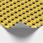 Papier Cadeau Élégant Moderne Points Dorés sur Fond Noir (Coin)